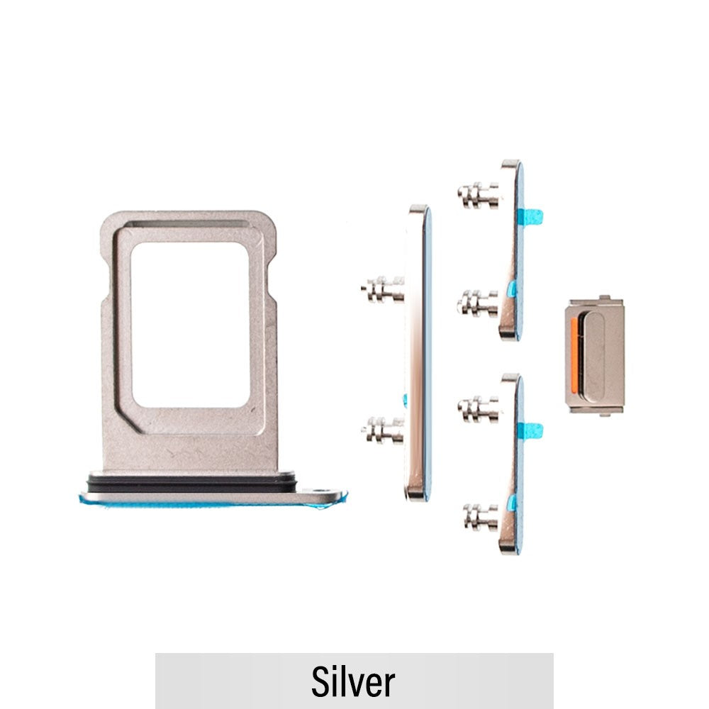 SIM Card Tray and Side Button for iPhone 13 Pro / 13 Pro Max-Silver SIM Card Tray and Side Button for iPhone 13 Pro / 13 Pro Max-Silver